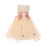 Big Girls Champagne Rose 3D Floral Applique Junior Bridesmaid Dress 8-12 - SophiasStyle.com